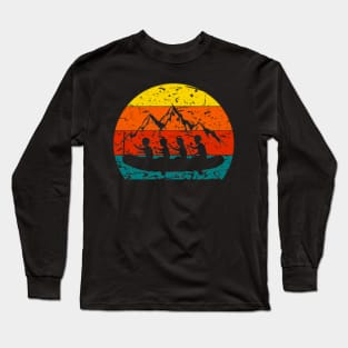 Retro Vintage Whitewater Rafting Boat Long Sleeve T-Shirt